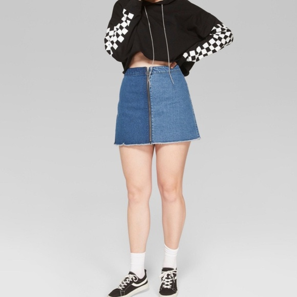 Zipper Jean Skirt